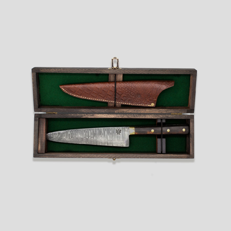 Cuchillo Damasco Emberwood – Patrón Leader
